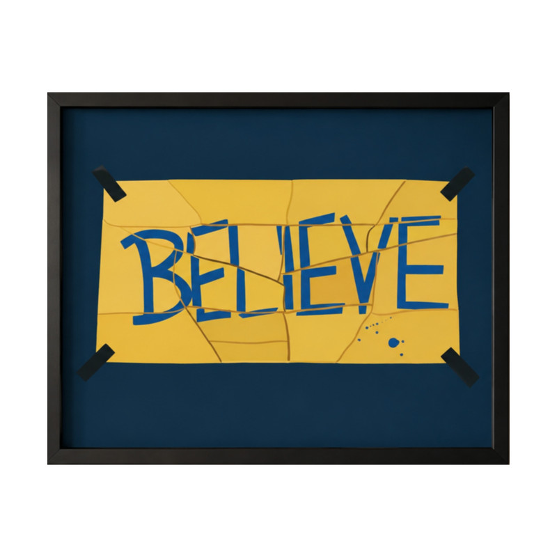 تابلو طرح Believe تد لاسو مدل 1368 فریم مشکی