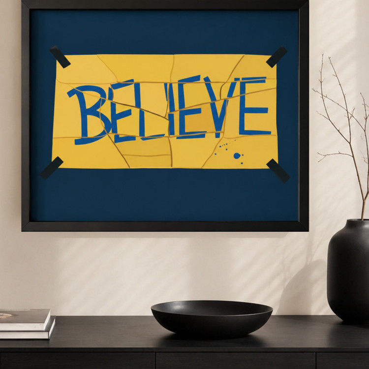 تابلو طرح Believe تد لاسو مدل 1368 فریم مشکی