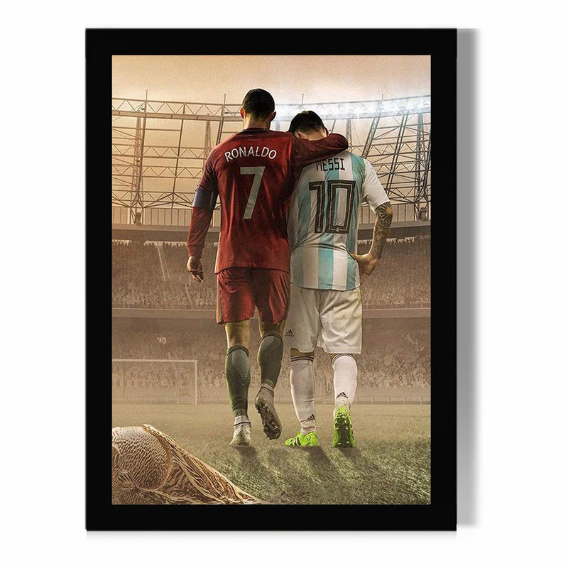 تابلو مدل دیواری طرح رونالدو و مسی Ronaldo and Messi کد FD495