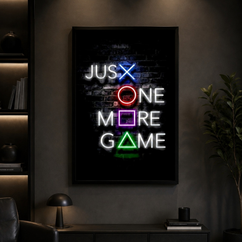 تابلو دیواری طرح Gaming Neoni مدل 1332 با فریم مشکی