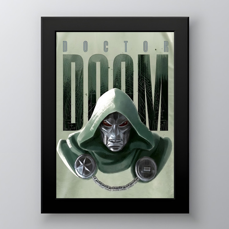 تابلو طرح دکتر دووم Doctor Doom مدل ساده سینمایی فریم مشکی