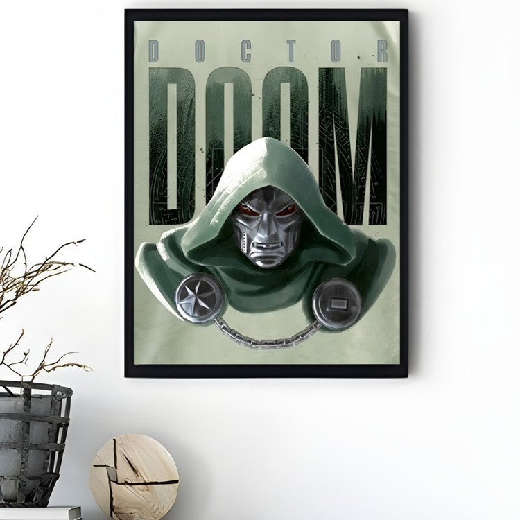 تابلو طرح دکتر دووم Doctor Doom مدل ساده سینمایی فریم مشکی