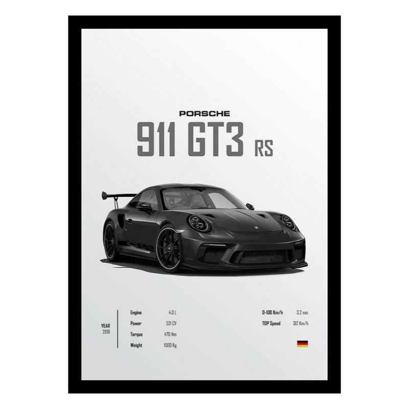 تابلو مدل ماشین پورش 911 GT3 Rs