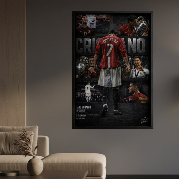 تابلو طرح کریستیانو رونالدو Ronaldo مدل 1357 فریم مشکی
