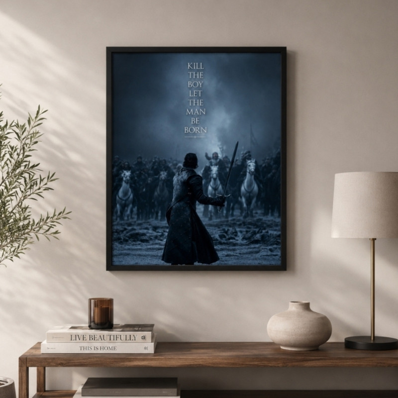 تابلو طرح گیم اف ترونز GOT مدل 1354 فریم مشکی