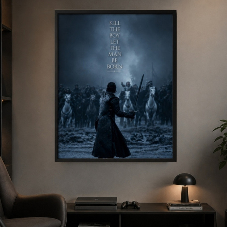 تابلو طرح گیم اف ترونز GOT مدل 1354 فریم مشکی