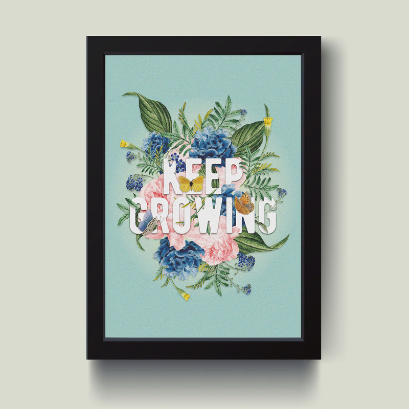 تابلو مدل مینیمال انگیزشی Keep Growing کدS1640-b
