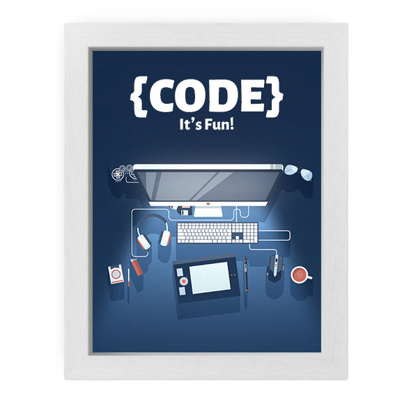 تابلو 10×15 طرح برنامه نویسی مدل Code Its fun