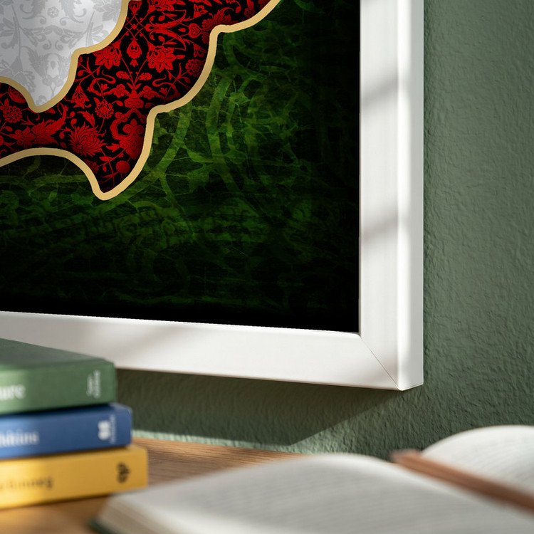 تابلو طرح شهادت امام حسن (ع) مدل G14296 فریم سفید