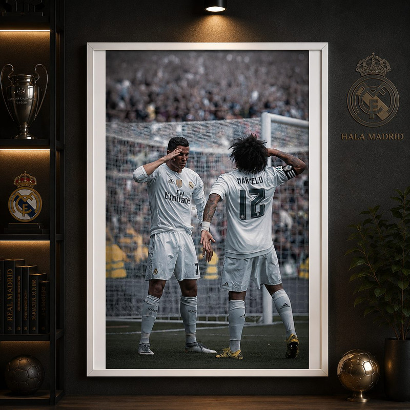 تابلو طرح رونالدو مدل رئال مادرید کد RM111 فریم سفید