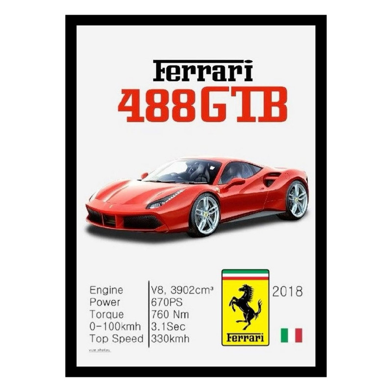تابلو مدل ماشین Ferrari 488GTB