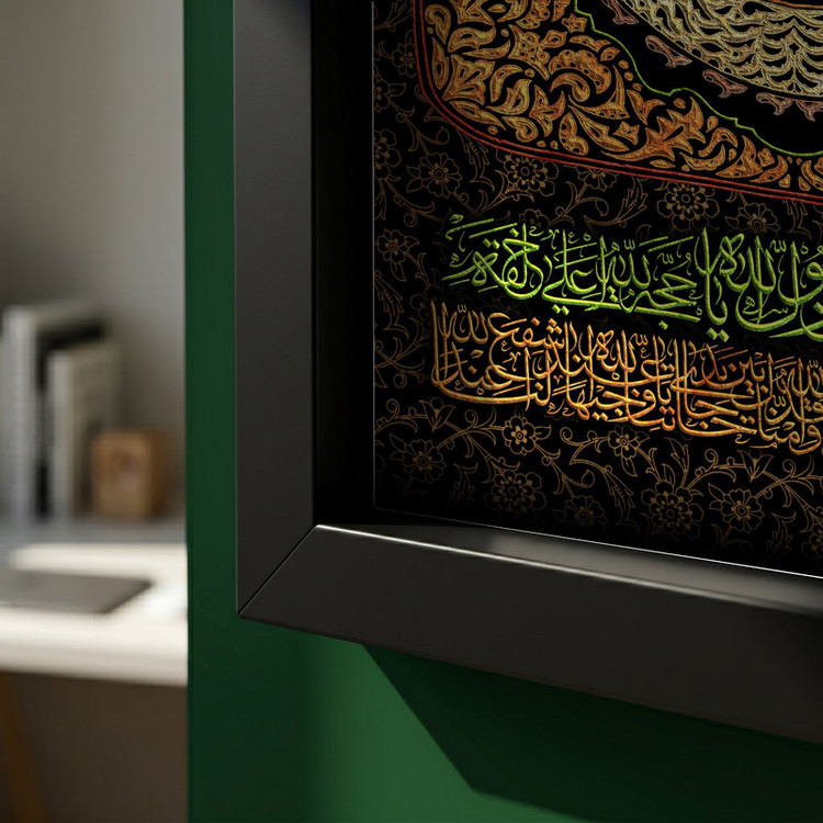 تابلو طرح شهادت امام حسن (ع) مدل G14309 فریم مشکی
