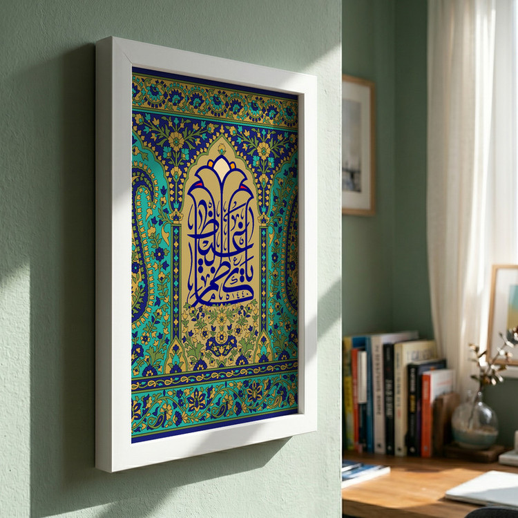 تابلو طرح ولادت امام کاظم (ع) مدل G15170 فریم سفید