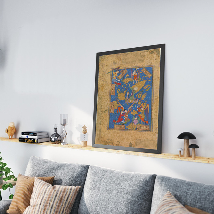 تابلو طرح کتاب پادشاهان فردوسی مدل G00181 فریم مشکی