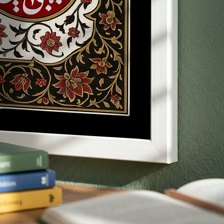 تابلو طرح شهادت پیامبر اسلام (ص) و امام حسن (ع) مدل G14430 فریم سفید