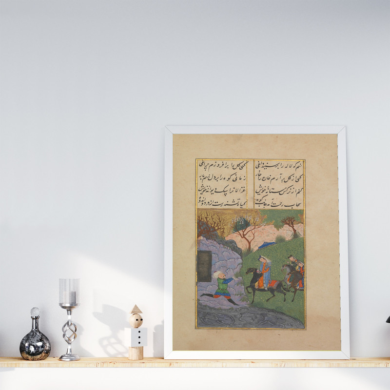 تابلو طرح نگاره سنتی مدل G00977 فریم سفید
