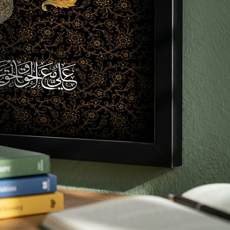 تابلو طرح شهادت امام علی (ع) مدل G14366 فریم مشکی
