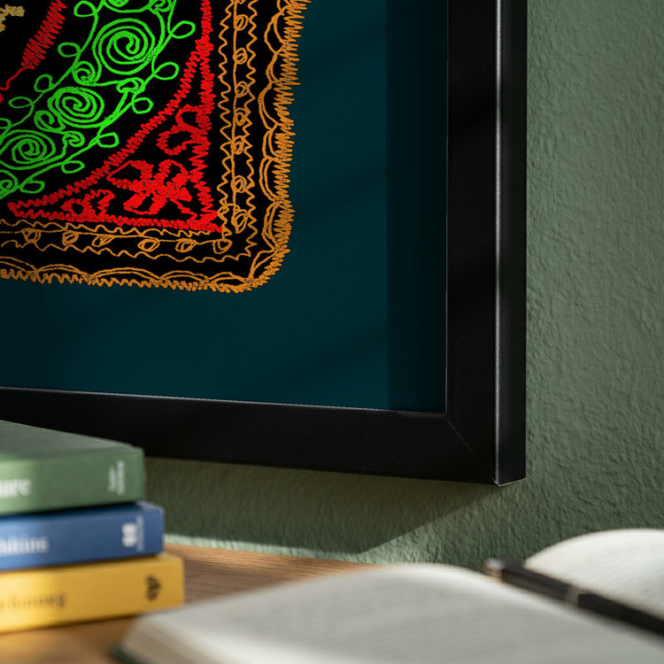 تابلو طرح پرچم دوزی مدل G15353 فریم مشکی
