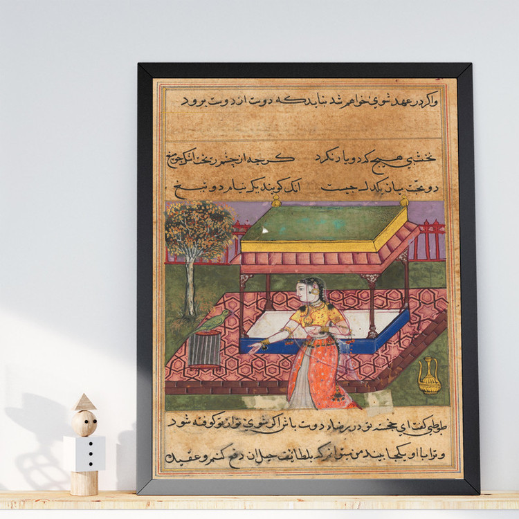 تابلو طرح نگارگری توتینامه مدل G01722 فریم مشکی