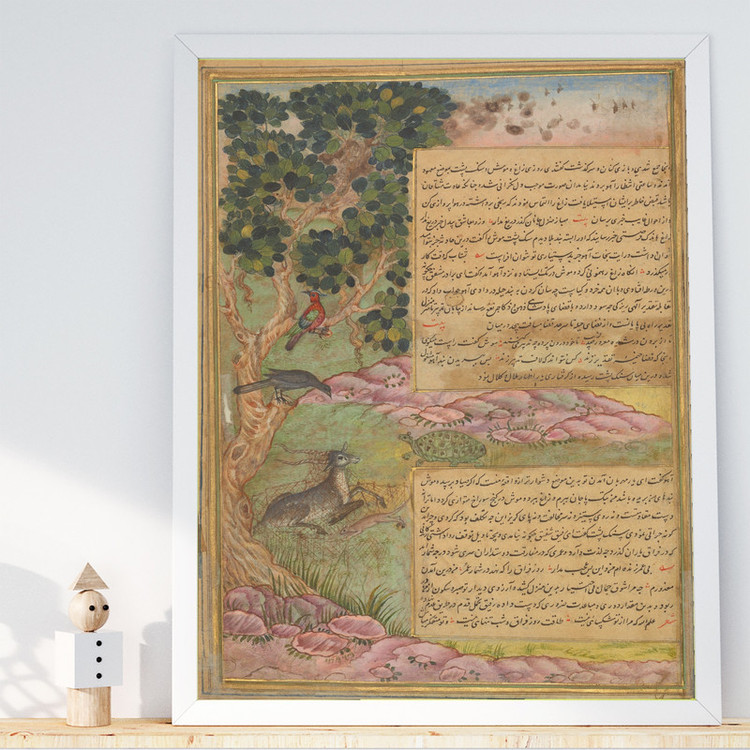 تابلو طرح نقاشی سنتی مدل G00266 فریم سفید