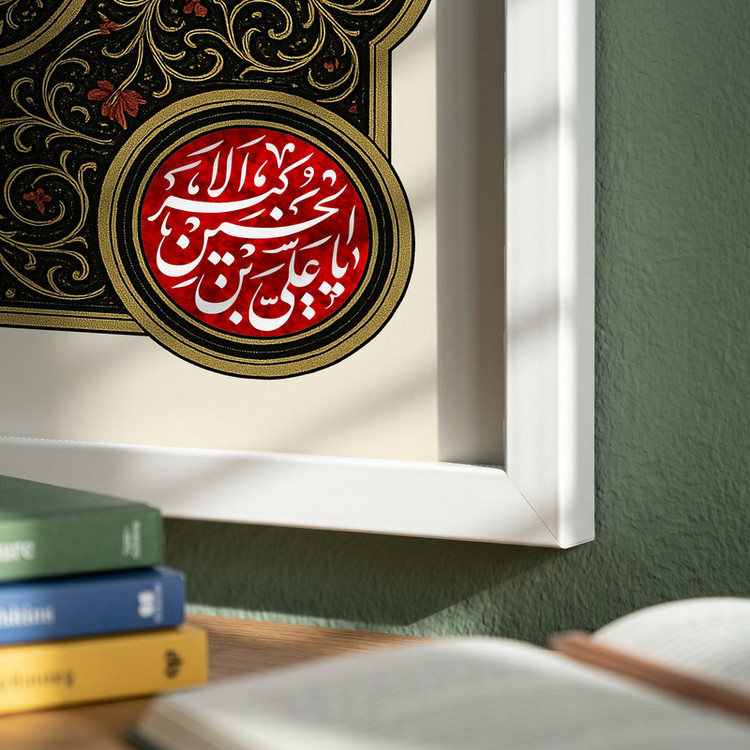 تابلو طرح شهادت امام حسین (ع) مدل G14321 فریم سفید