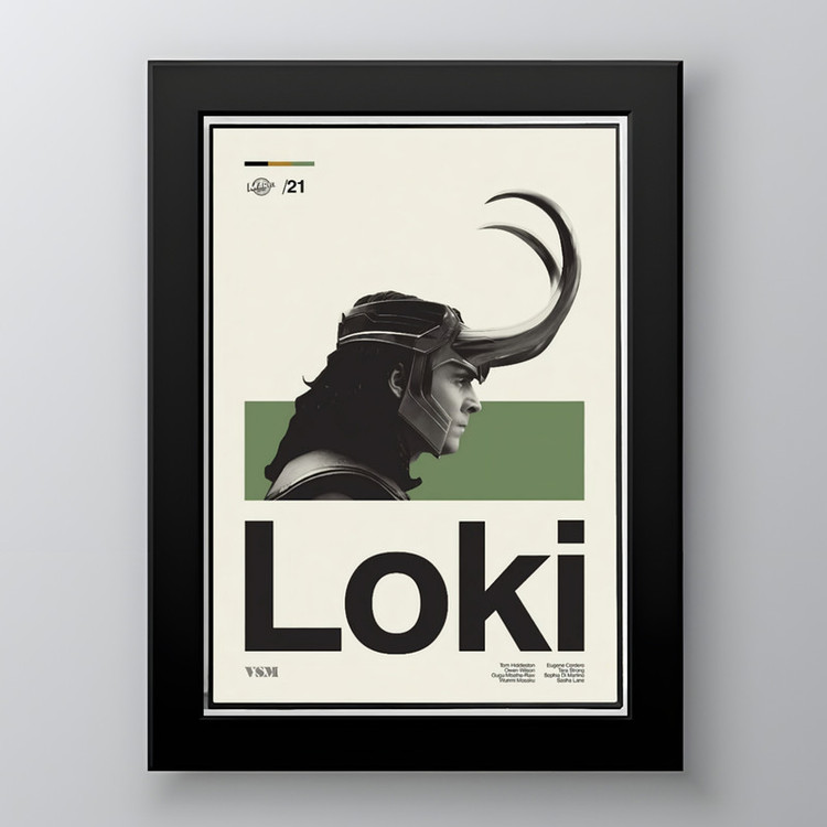 تابلو طرح LOKI مدل دکوراتیو فیلم و سریال فریم مشکی