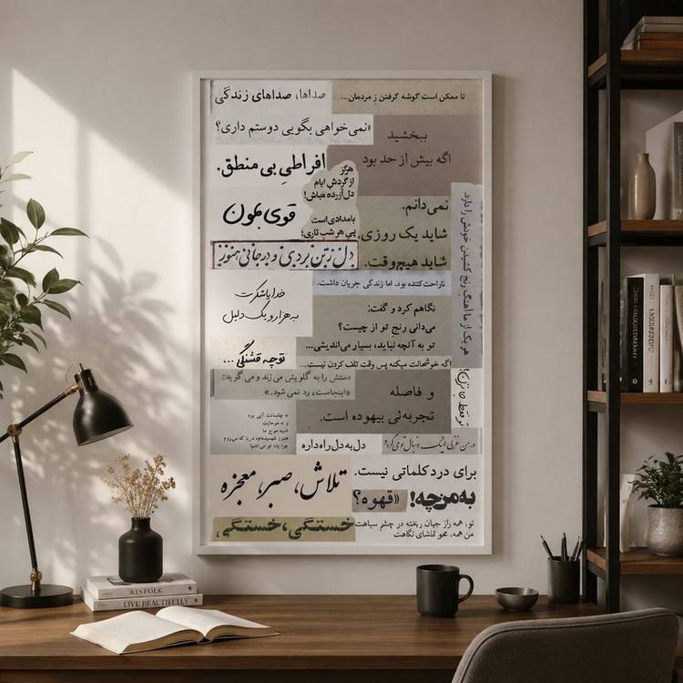 تابلو طرح نگیزشی مدل نوشته فارسی کد NF084 فریم سفید