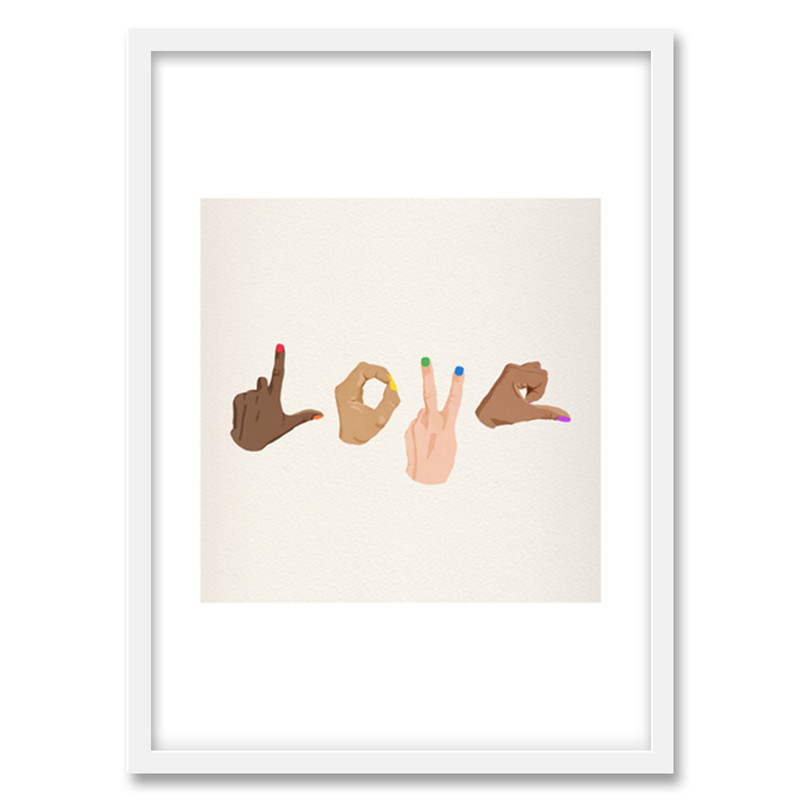 تابلو فورنیمو مدل ایلوستریشن آرت مدرن و مینیمال love کد 0114W