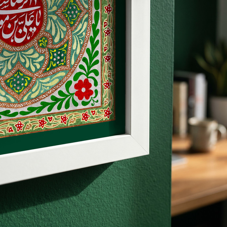 تابلو طرح ولادت امام رضا (ع) مدل G15049 فریم سفید