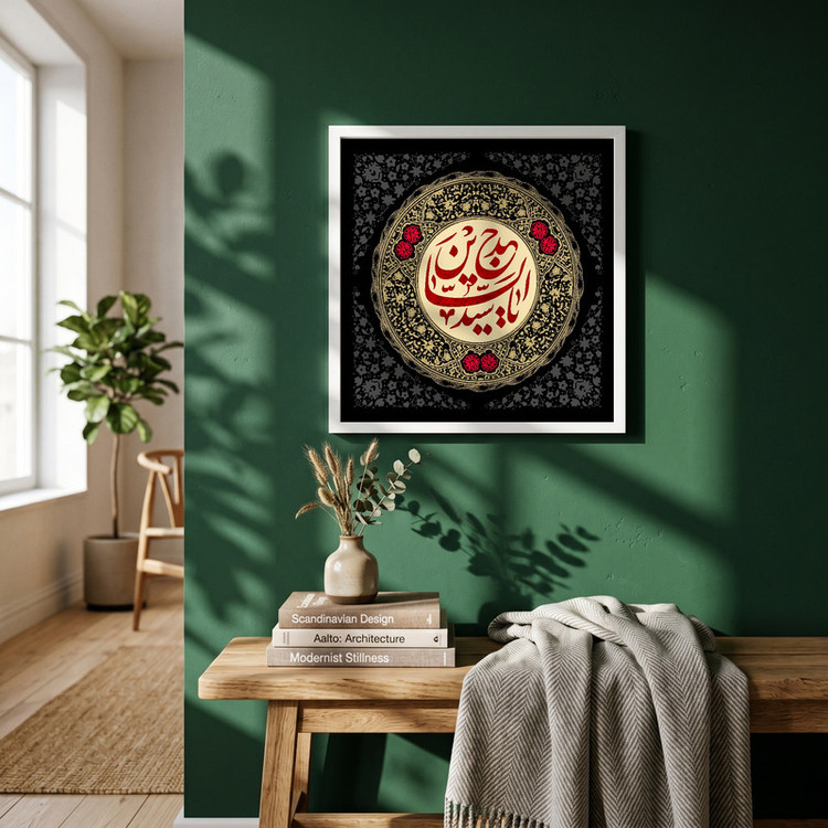 تابلو طرح یا سید الساجدین مدل G15651 فریم سفید