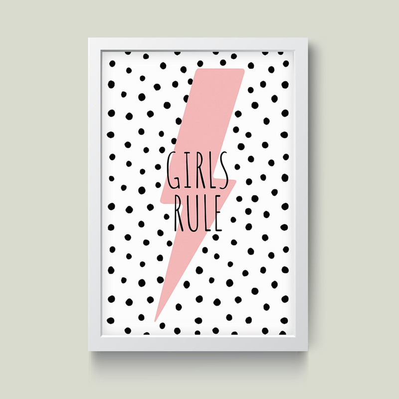 تابلو مدل مینیمال Girl Rule کدm2407-w