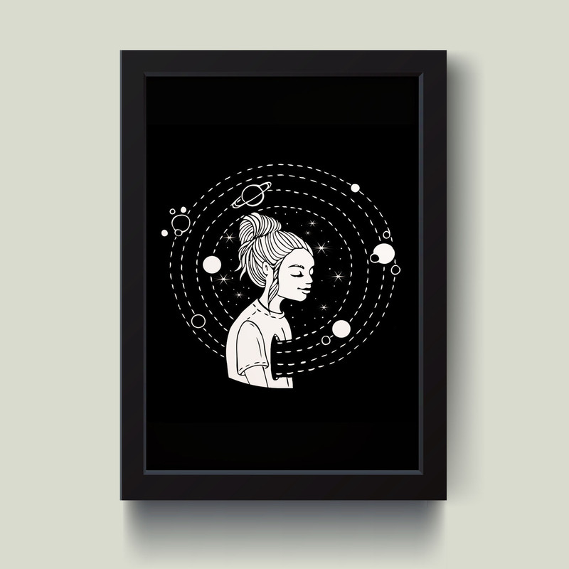 تابلو مدل مینیمال Girl Mind کدQ0523