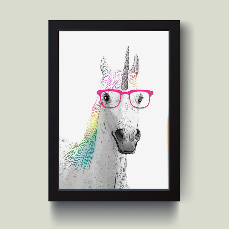 تابلو مدل مینیمال Unicorn تک شاخ کد A2912-b