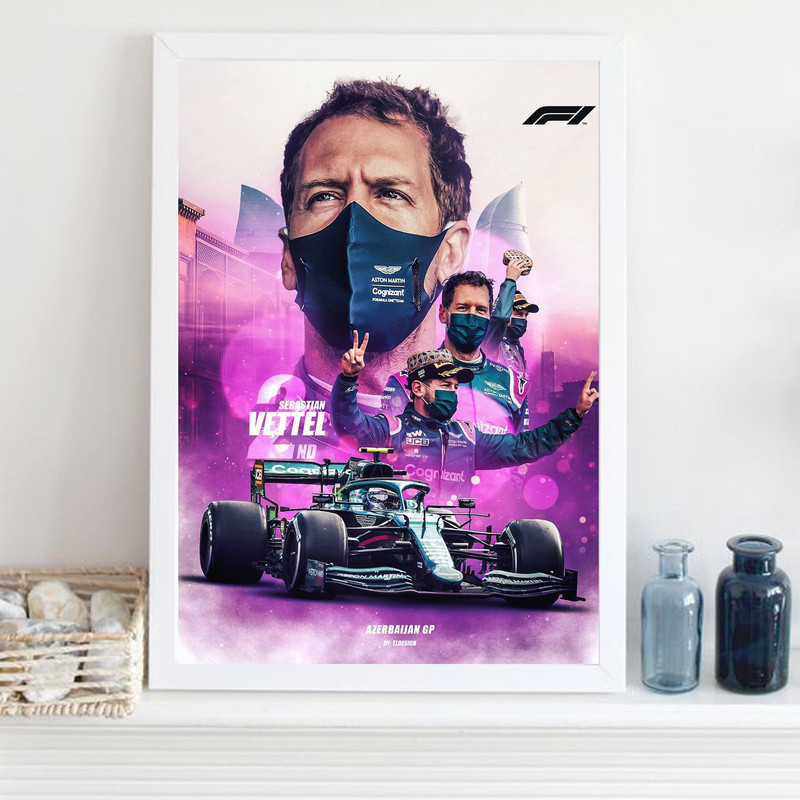 تابلو مدل فرمول یک سباستین وتل Vettel کد LA-F1G1022