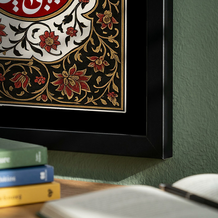 تابلو طرح شهادت پیامبر اسلام (ص) و امام حسن (ع) مدل G14430 فریم مشکی