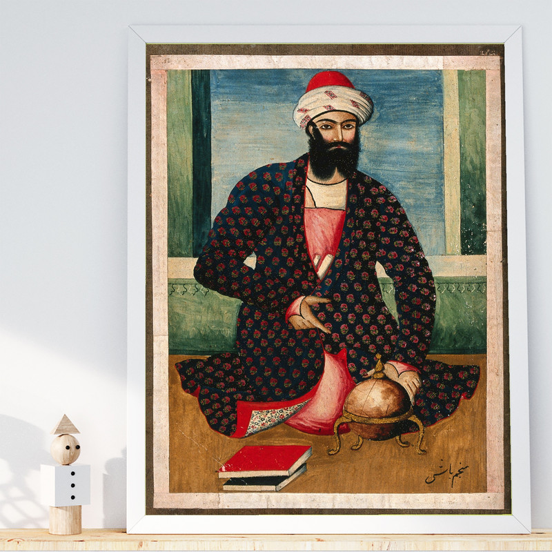 تابلو طرح نگارگری نجومی مدل G02069 فریم سفید