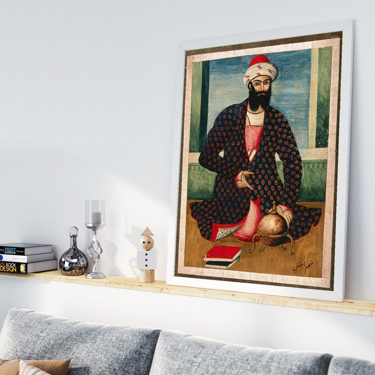 تابلو طرح نگارگری نجومی مدل G02069 فریم سفید