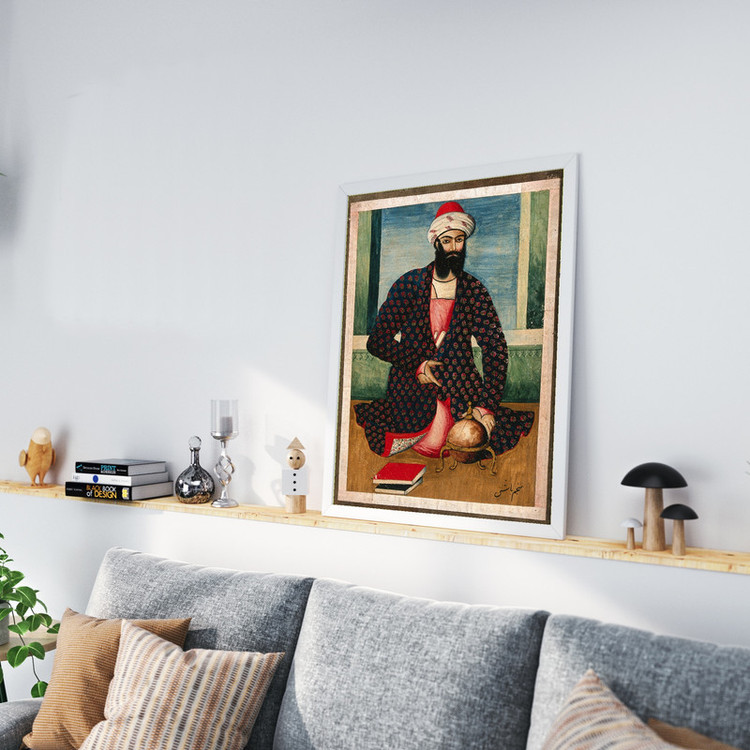 تابلو طرح نگارگری نجومی مدل G02069 فریم سفید