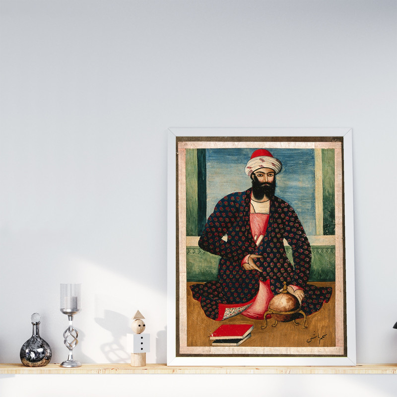 تابلو طرح نگارگری نجومی مدل G02069 فریم سفید