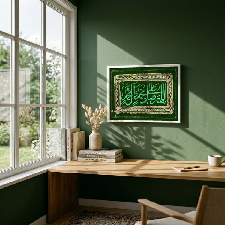 تابلو طرح کتیبه محرم مدل G15409 فریم سفید