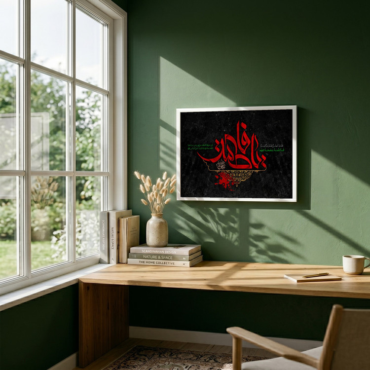 تابلو طرح یا حضرت فاطمه (س) مدل G15572 فریم سفید