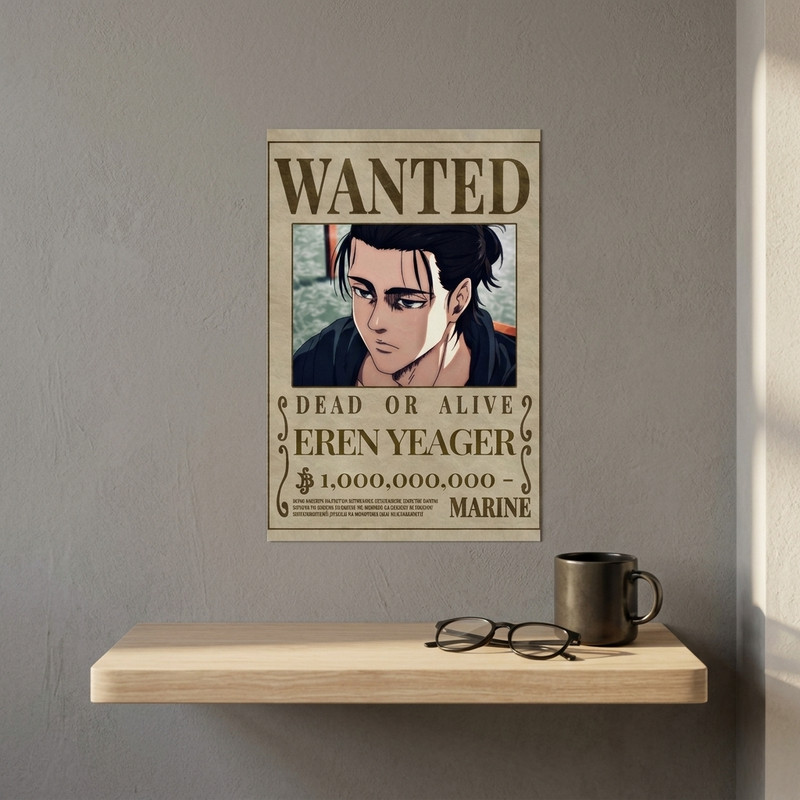 پوستر مدل تحت تعقیب ارن ییگر Eren yeager طرح انیمه Attack on titan کد 450