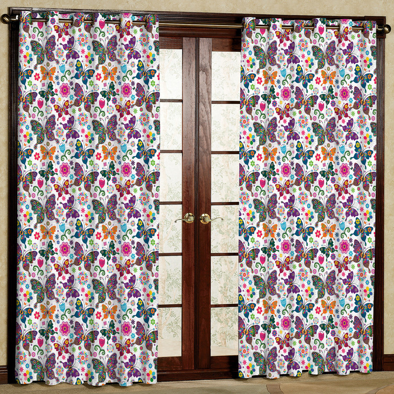 پرده مدل چاپی هازان طرح پروانه سایز 280x140 سانتی متر