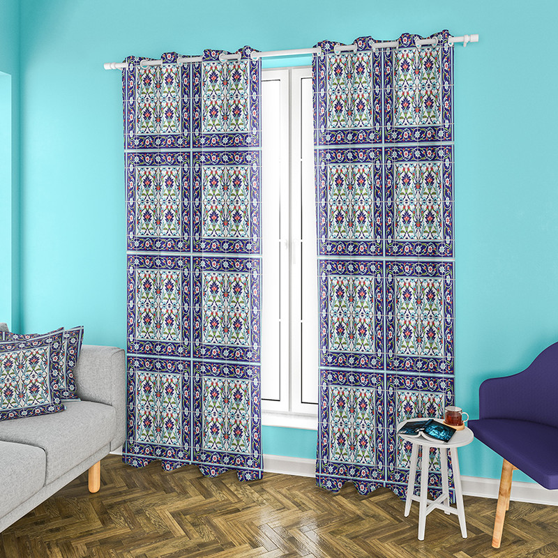 پرده طرح اسلیمی سایز 140x280 سانتی متر