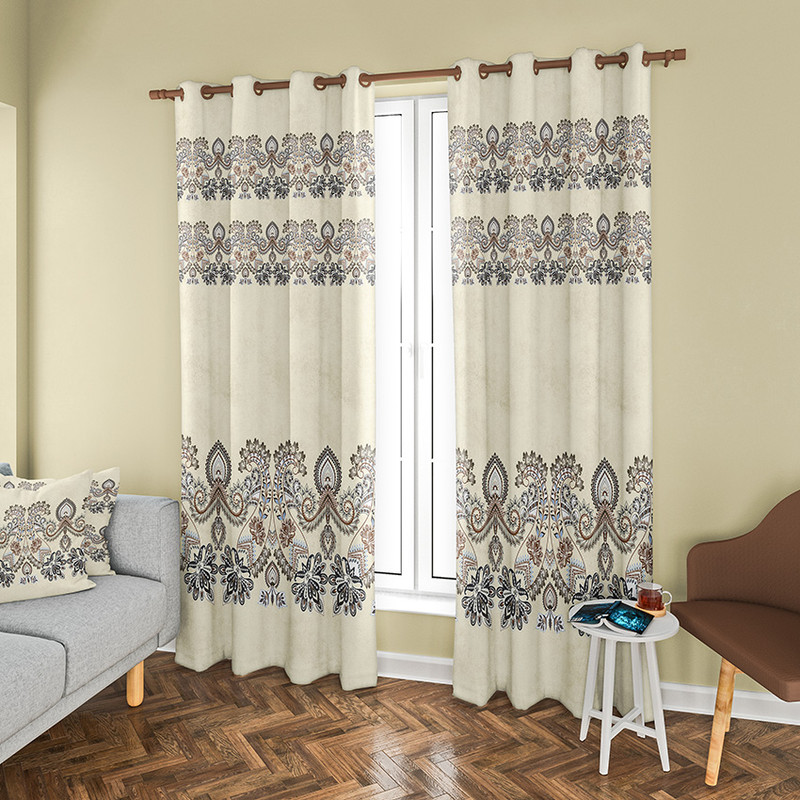 پرده طرح اسلیمی سایز 140x280 سانتی متر