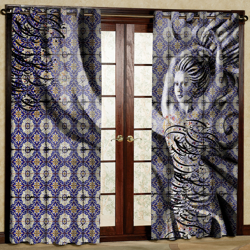 پرده چاپی  مدل هازان طرح خوشنویسی سایز 280x140 سانتی متر