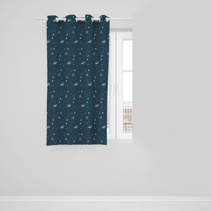 پرده مدل مخمل پانچی طرح کهکشان کد 8017 سایز 140x190سانتی متر