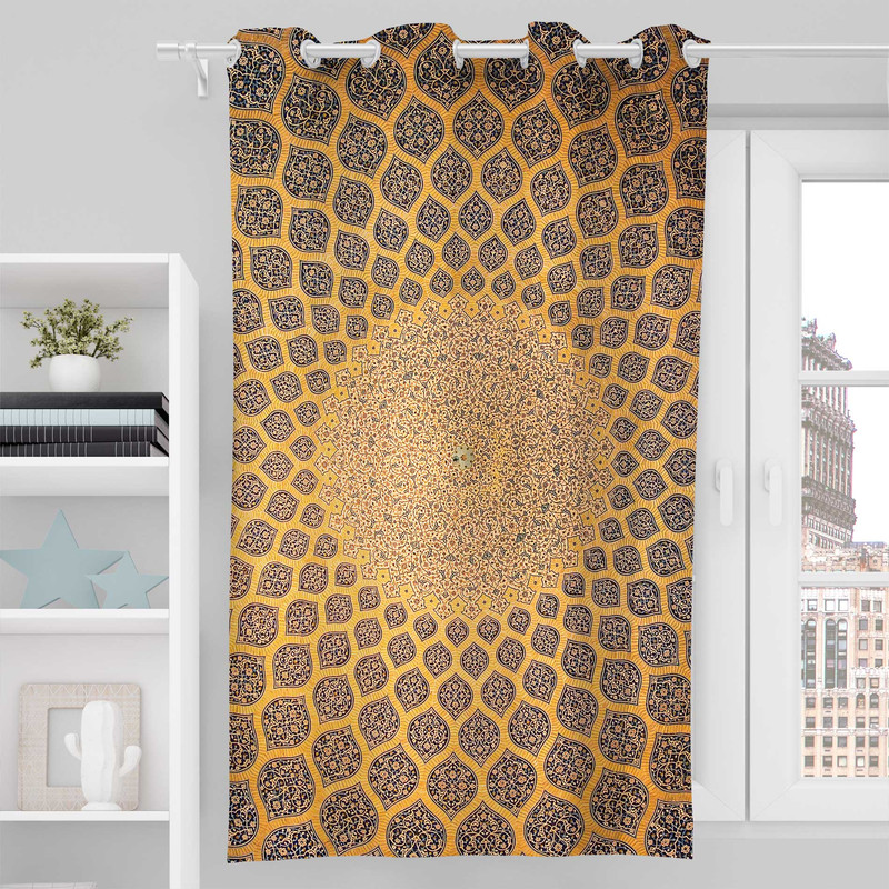 پرده مدل مخمل پانچی طرح اسلیمی  کد 8076 سایز 190x140 سانتی متر
