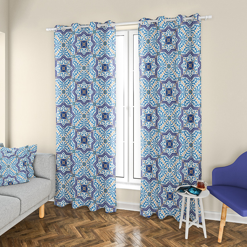 پرده طرح اسلیمی سایز 140x280 سانتی متر