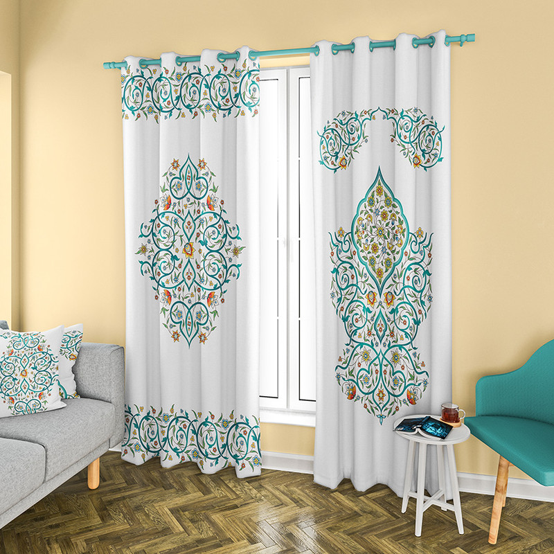 پرده طرح اسلیمی سایز 140x280 سانتی متر